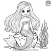 Authentic Mermaid Coloring Pages