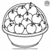 Autumn Apples in Basket Coloring Pages