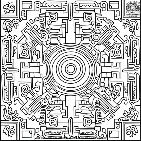 Aztec patterns coloring pages