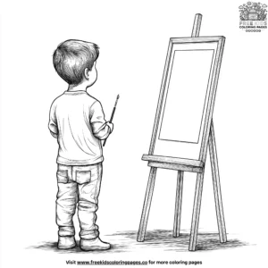 Boy painting coloring pages