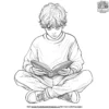 Boy Reading a Book Coloring Pages