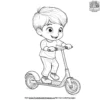 Boy on a Scooter Coloring Pages