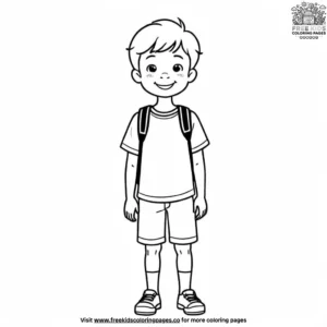 Boy with a Backpack Coloring Pages