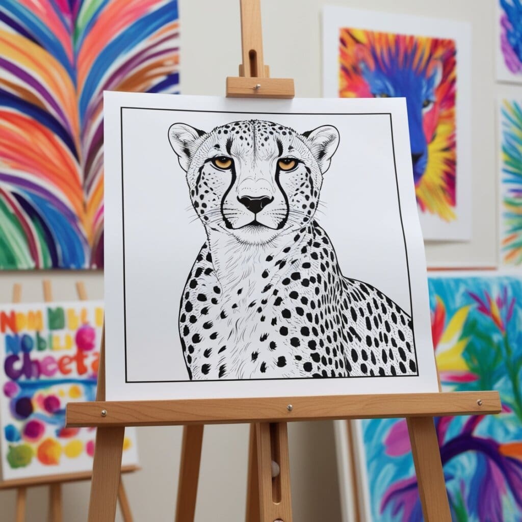 Cheetah coloring pages 15