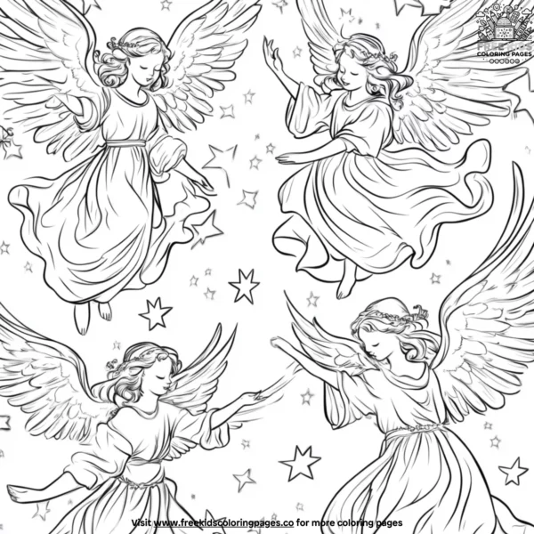 Christmas angels coloring pages