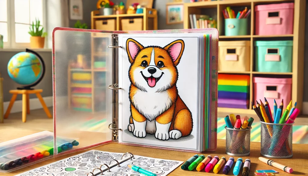 Corgi coloring pages 1