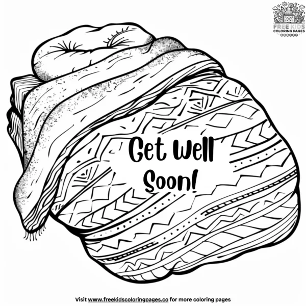 Cozy blanket get well soon coloring pages