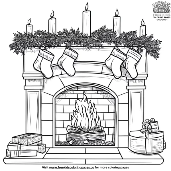 Cozy hearth coloring pages