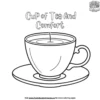 Cup of Tea and Comfort Coloring Pages