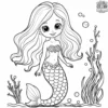 Cute Baby Mermaid Coloring Pages