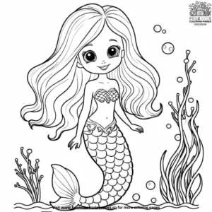 Cute Baby Mermaid Coloring Pages