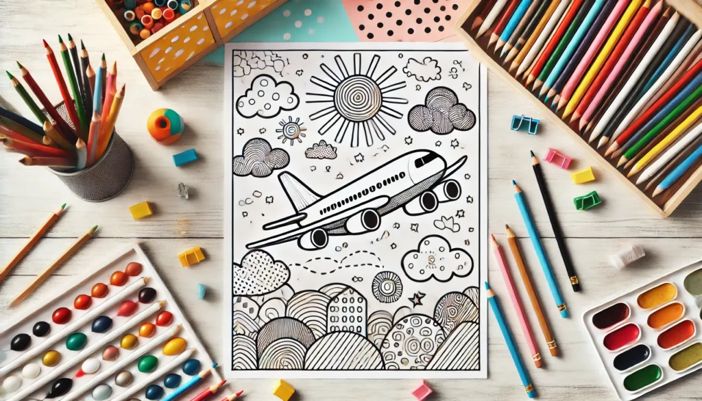 Airplane coloring pages 1