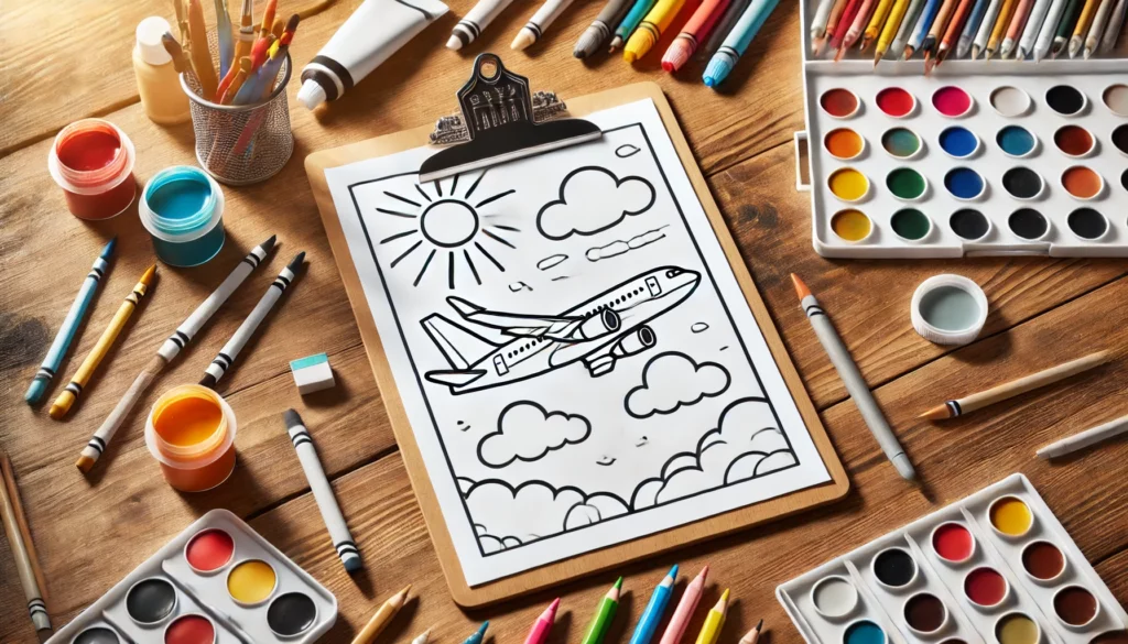 Airplane coloring pages 6