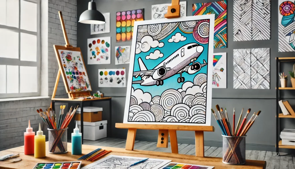 Airplane coloring pages 20