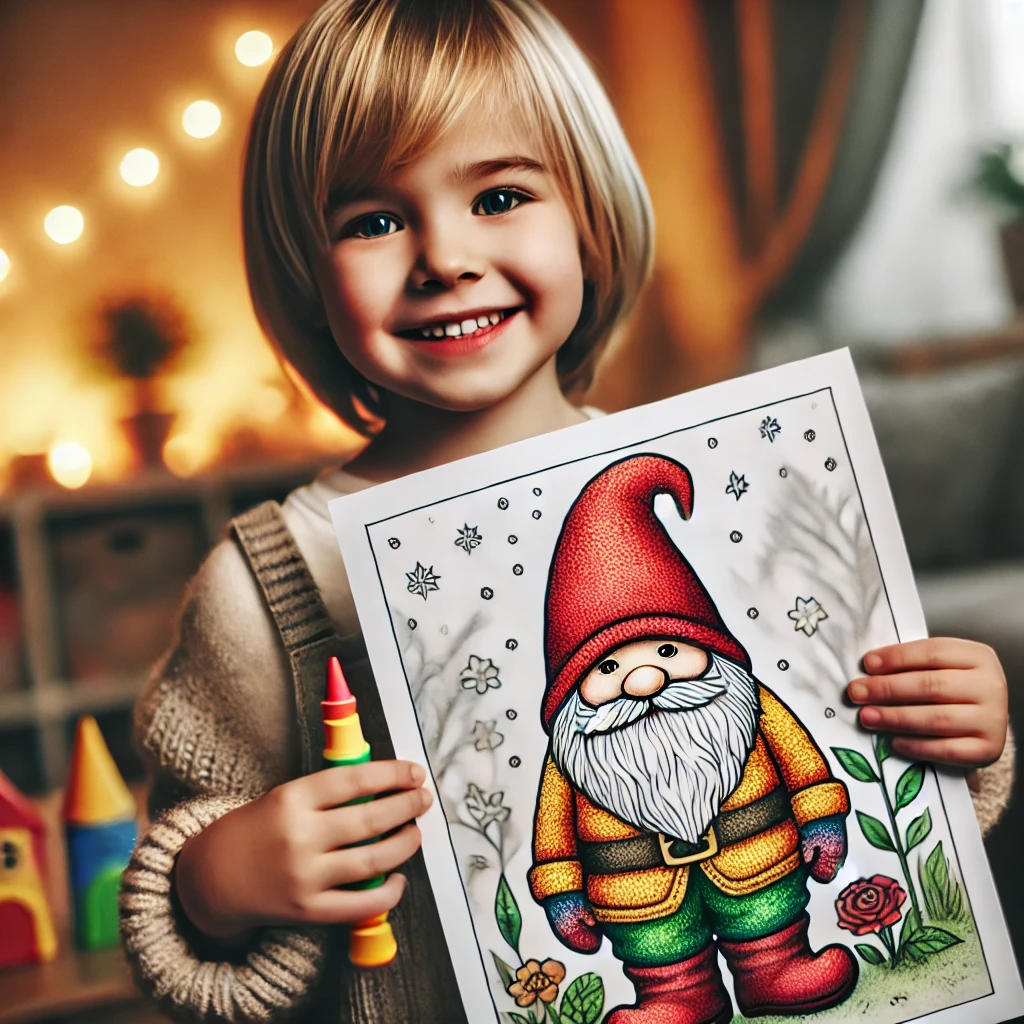 Gnome coloring pages 3