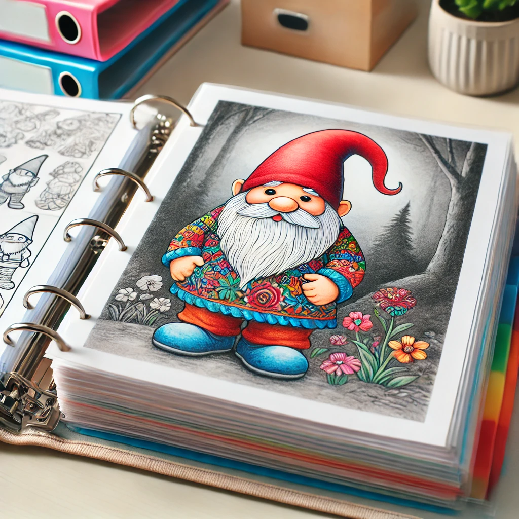 Gnome coloring pages 2