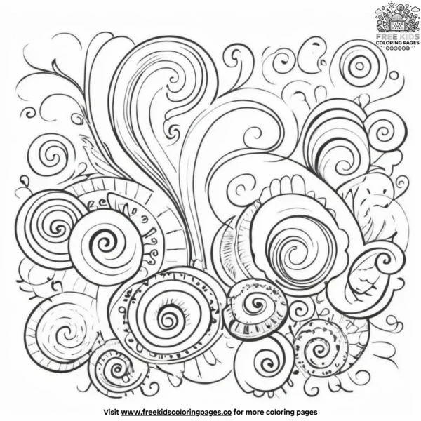 Doodle patterns coloring pages