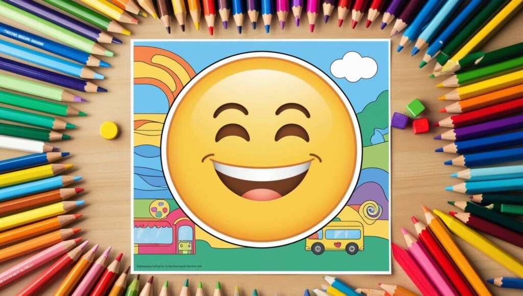 Emoji coloring page 3