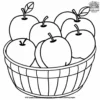 Fall Basket of Apples Coloring Pages