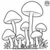 Fall Mushroom Cluster Coloring Pages