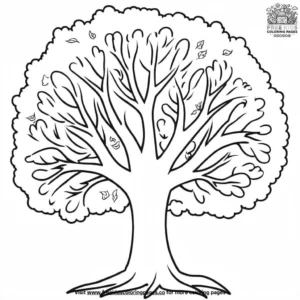 Fall tree coloring pages