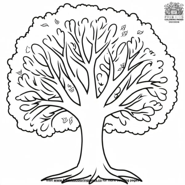 Fall tree coloring pages