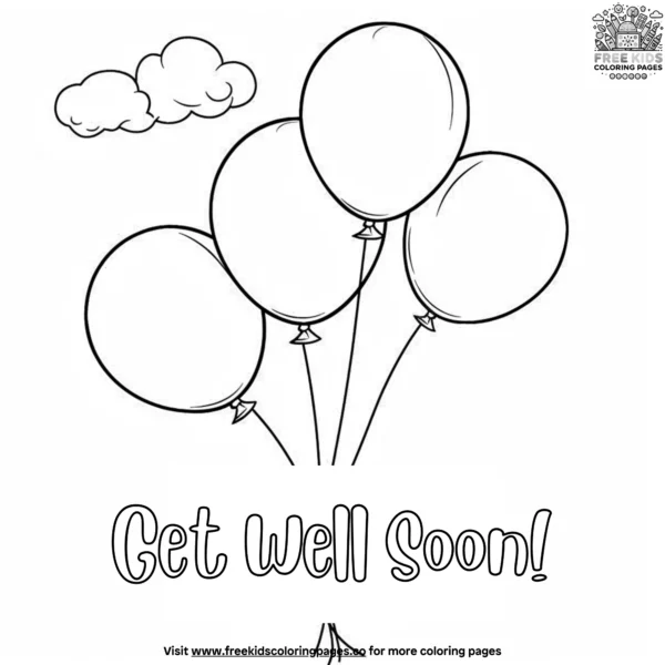 Feel better soon balloons coloring pages