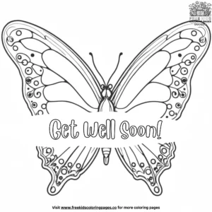 Feel better soon butterflies coloring pages