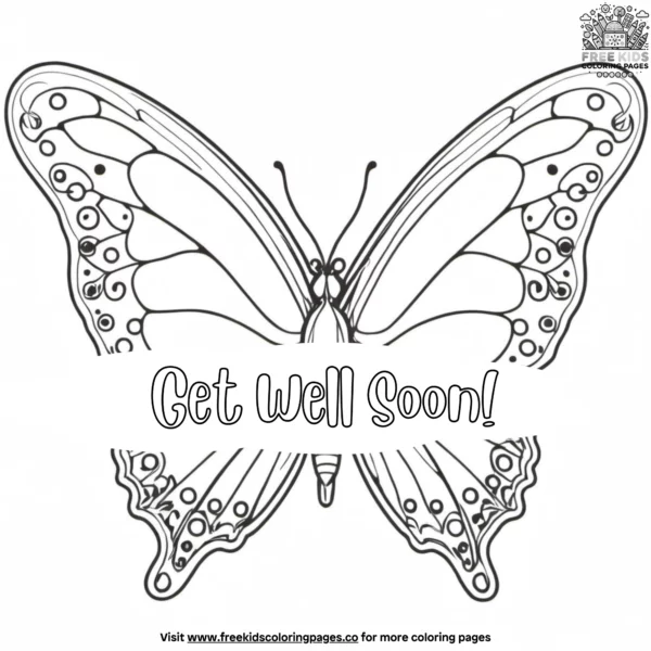 Feel better soon butterflies coloring pages