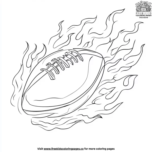 Flaming football coloring pages