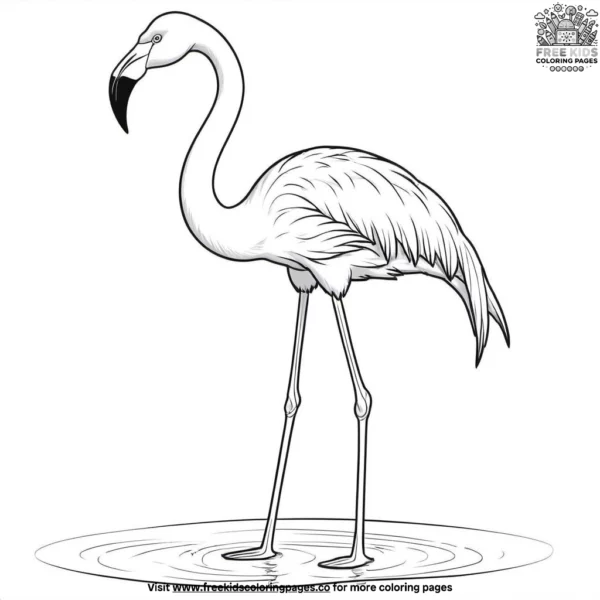 Flamingo lake coloring pages