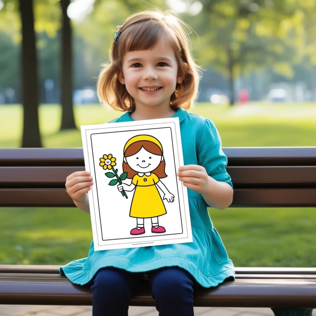 Flower girl coloring pages 7