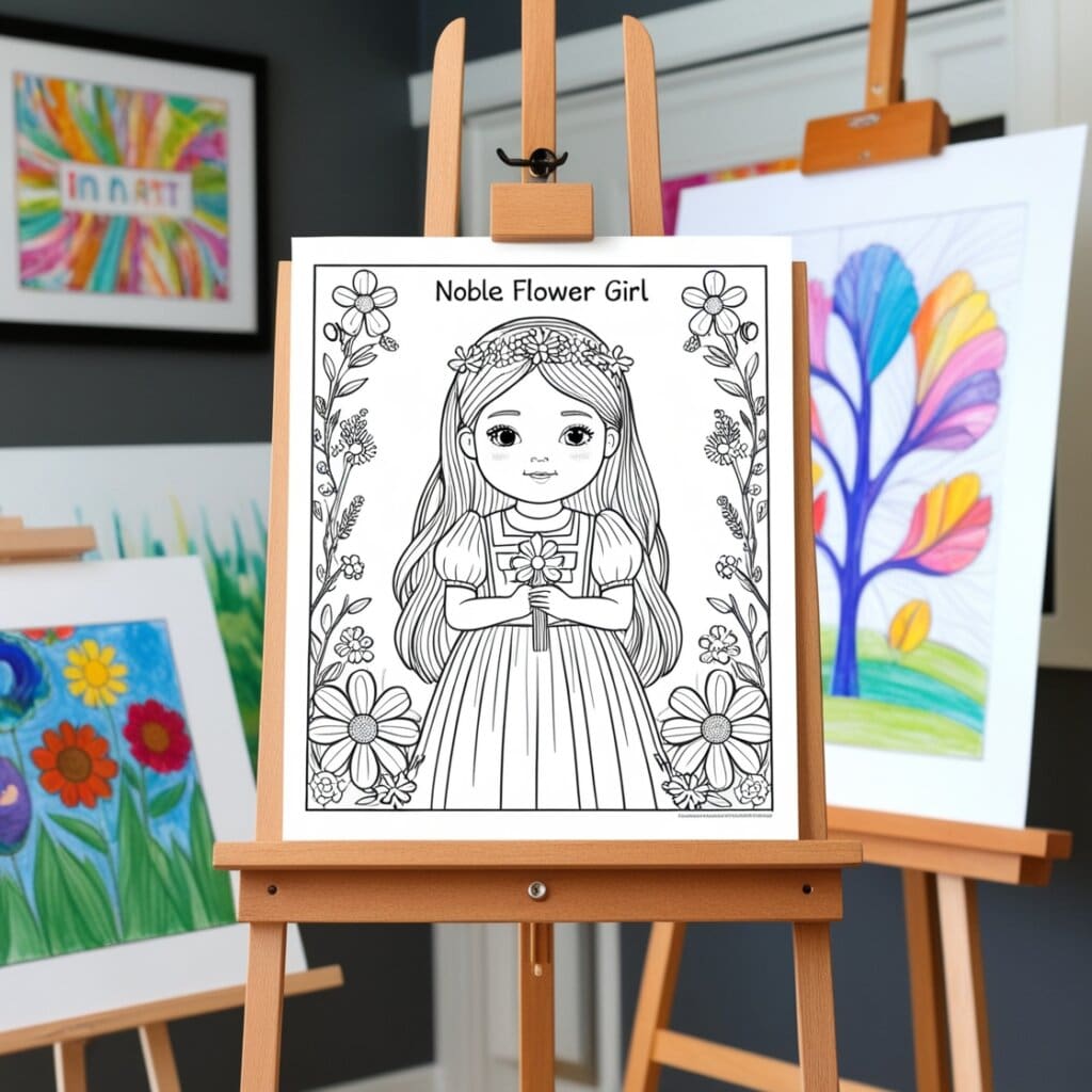 Flower girl coloring pages 9