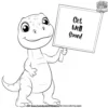 Friendly Dinosaur Get Well Coloring Pages