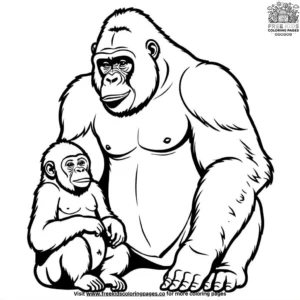 Gorilla Family Coloring Pages