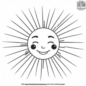 Happy Face Sun Coloring Pages