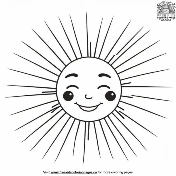 Happy face sun coloring pages