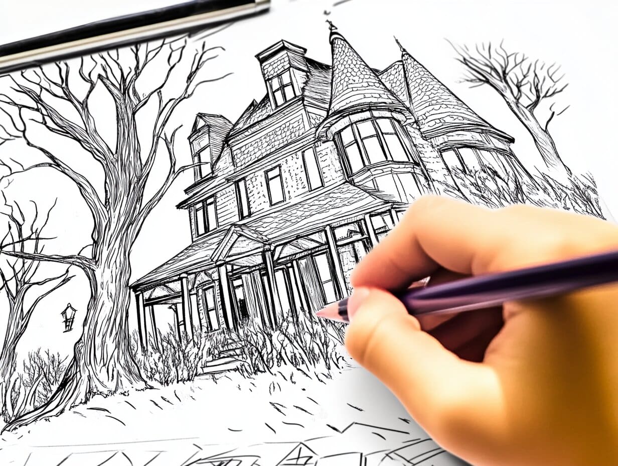 Haunted House Coloring Pages Tag Image 1