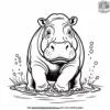 Hippo Splash Coloring Pages