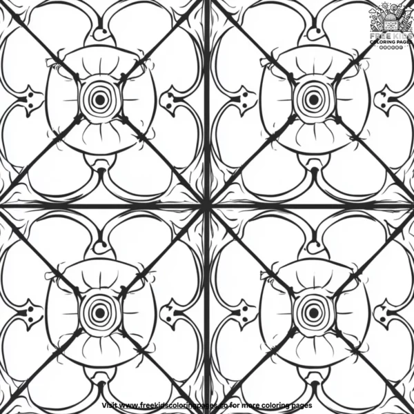 Kaleidoscope patterns coloring pages