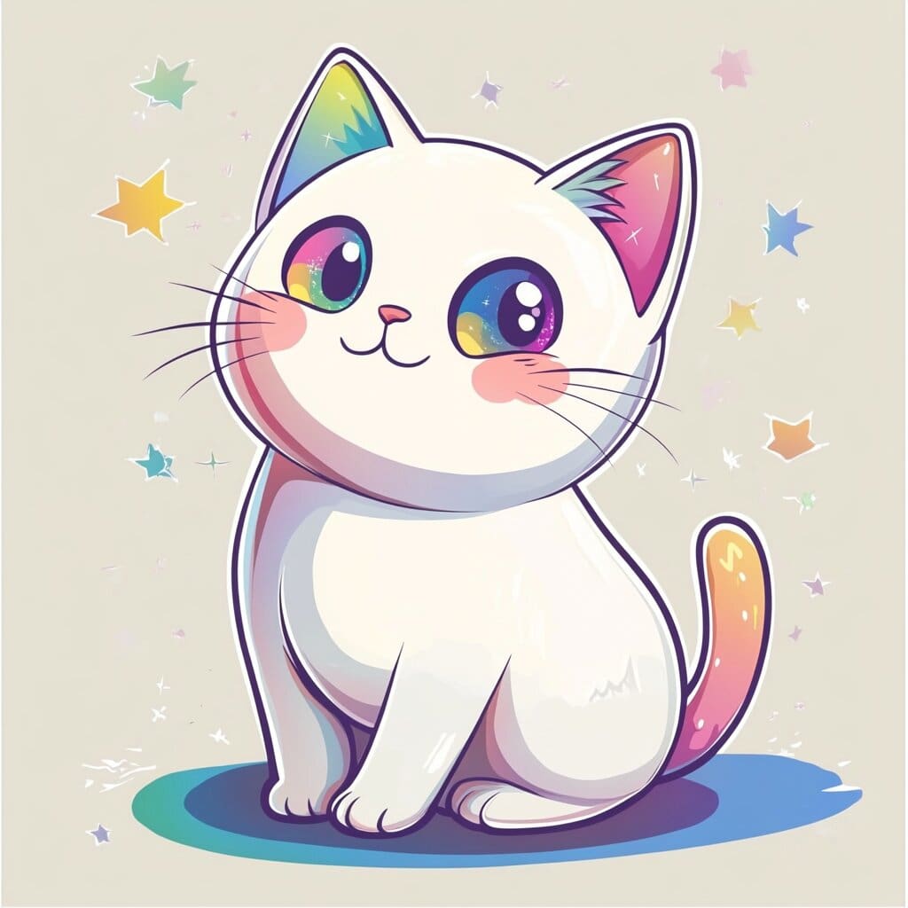 Kawaii cat coloring pages