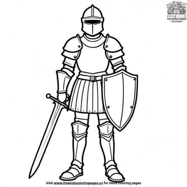 Knight in armor coloring pages