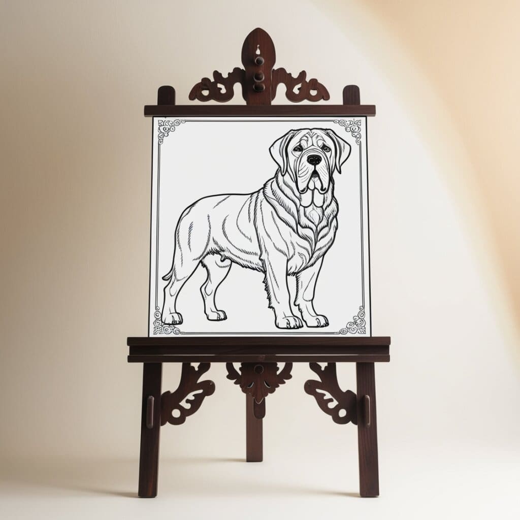 Leonardo phoenix create a square image of a detailed intricate 0dog coloring pages