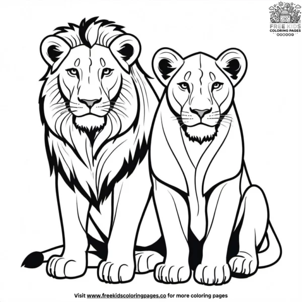 Lion pride coloring pages