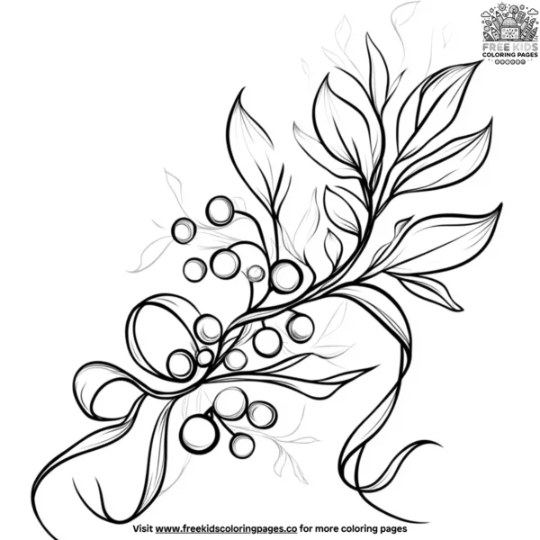 Christmas mistletoe coloring pages