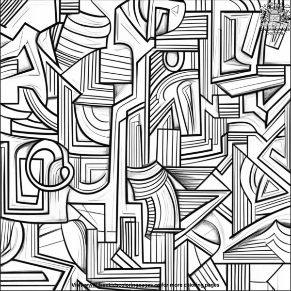 Modern art patterns coloring pages