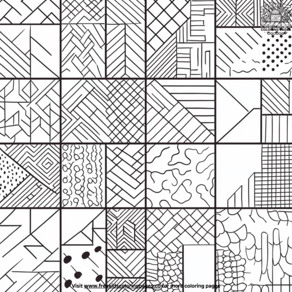 Patchwork patterns coloring pages