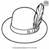 Pilgrim Hat with Feather Coloring Pages