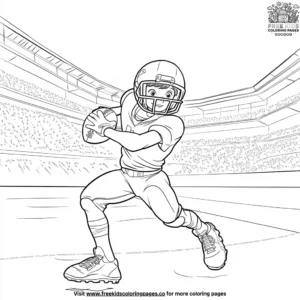 Quarterback in action coloring pages