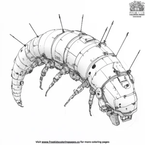 Robotic Caterpillar Coloring Pages